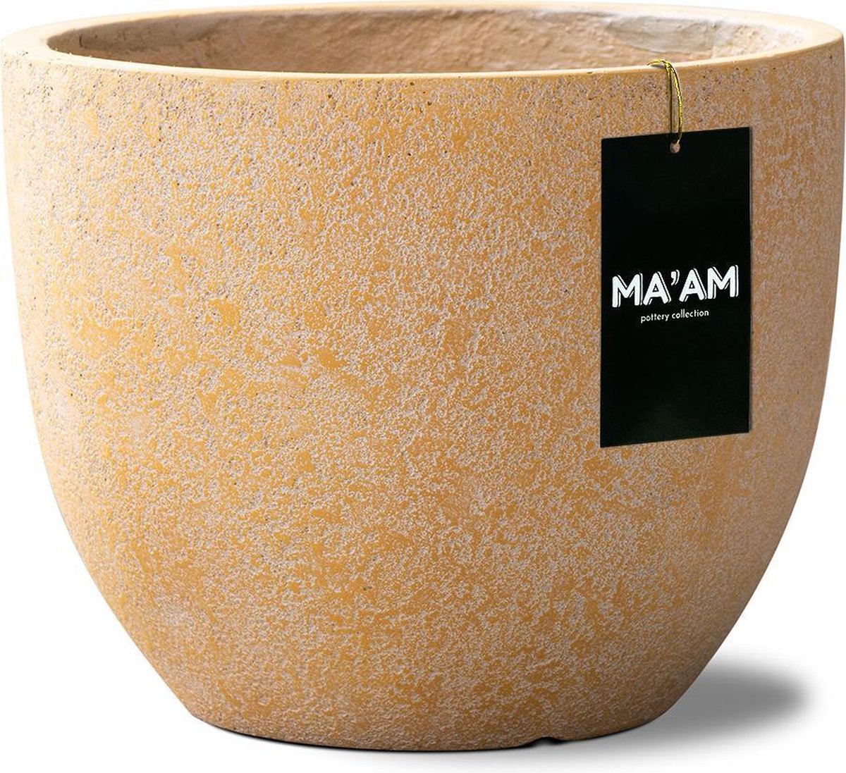 MA'AM Pottery Leah bloempot - rond - 24x20 - loker/oranje met afwateringsgat voor buiten of binnen
