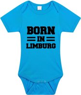 Born in Limburg tekst baby rompertje blauw jongens - Kraamcadeau - Limburg geboren cadeau 56 (1-2 maanden)