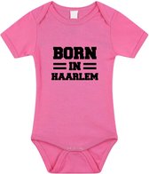 Born in Haarlem tekst baby rompertje roze meisjes - Kraamcadeau - Haarlem geboren cadeau 56 (1-2 maanden)