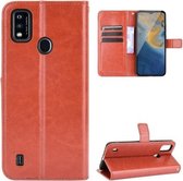 Voor ZTE Blade A51 Crazy Horse Textuur Horizontale Flip Leather Case met Houder & Kaartsleuven & Lanyard (Bruin)