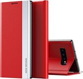 Voor Samsung Galaxy S10 Side gegalvaniseerde magnetische ultradunne horizontale flip lederen hoes met houder (rood)