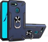 Voor OPPO A7 / A5s (AX5s) pc + TPU-beschermhoes met 360 graden draaibare ringhouder (koningsblauw)