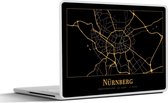 Laptop sticker - 11.6 inch - Kaart - Nürnberg - Goud - Zwart - 30x21cm - Laptopstickers - Laptop skin - Cover