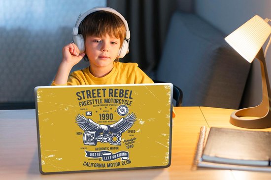 Sticker ordinateur portable - 12,3 pouces - Moteur - Vintage - Citation