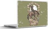 Sticker pour ordinateur portable - 17,3 pouces - Paarden - Cowboy - Rétro - Dessin - 40x30cm - Autocollants pour ordinateur portable - Skin pour ordinateur portable - Housse