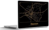 Laptop sticker - 11.6 inch - Stadskaart - Dresden - Duitsland - Goud - Zwart - 30x21cm - Laptopstickers - Laptop skin - Cover