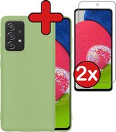 Samsung Galaxy A52s Hoesje Siliconen Case Cover Met 2x - Samsung Galaxy A52s Hoesje Cover Hoes Siliconen Met 2x - Groen