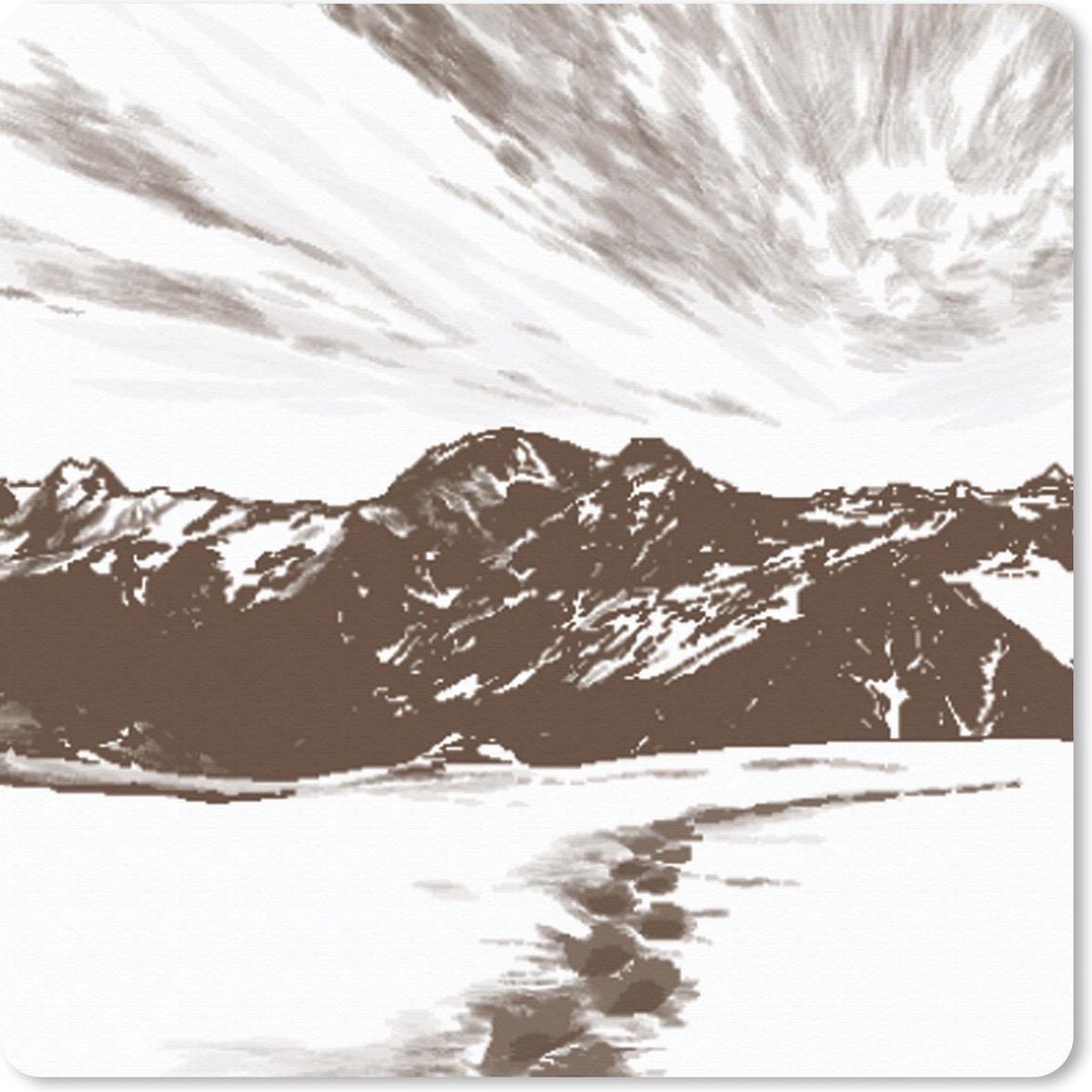 Muismat 20x20 cm - Mousepad Berg - Zee - Strand - Muismatten