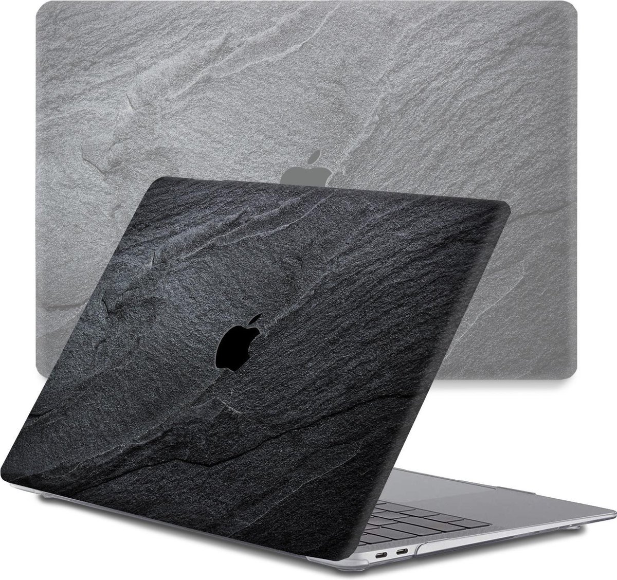 Lunso Geschikt voor MacBook Pro 13 inch (2016-2019) cover hoes - case - Black Stone