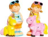 Decoratieve figuren DKD Home Decor Glasvezel Kinderen (2 pcs) (23 x 19 x 40 cm)