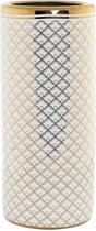 Paraplyställ DKD Home Decor Wit Porselein Gouden (21 x 21 x 46.5 cm)