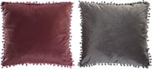 Kussen DKD Home Decor Pompons Polyester (2 pcs) (45 x 6 x 45 cm)