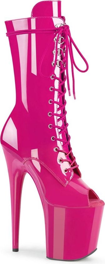 Pleaser - FLAMINGO-1051 Plateau Laarzen - Paaldans schoenen - 42 shoes - Roze