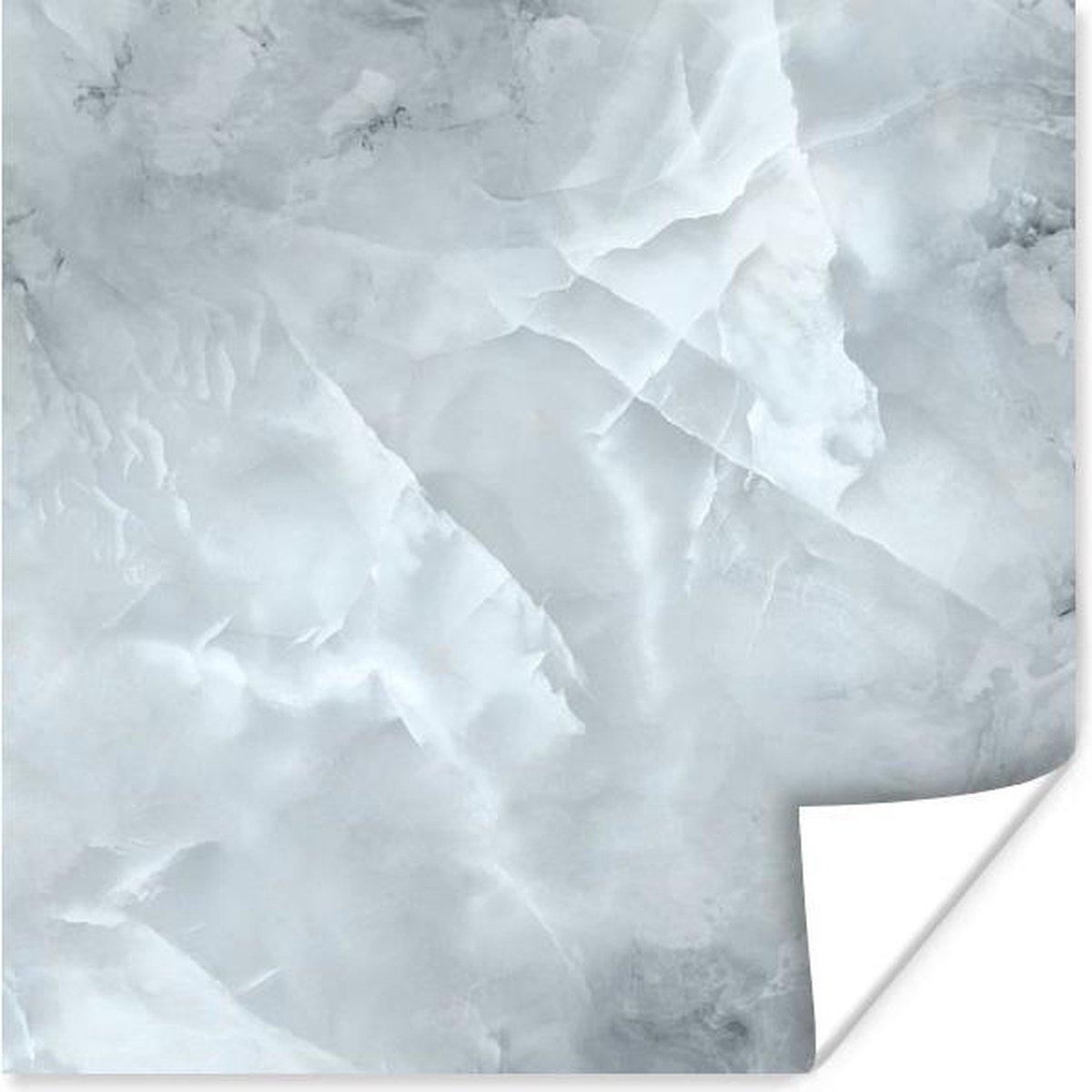 Poster Marmer - Chic - Wit - 75x75 cm