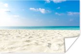 Witte tropische strand Poster 120x80 cm - Foto print op Poster (wanddecoratie woonkamer / slaapkamer) / Landschappen Poster / Zee en Strand
