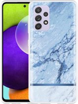 Hoesje Geschikt voor Samsung Galaxy A52s Blauw Marmer
