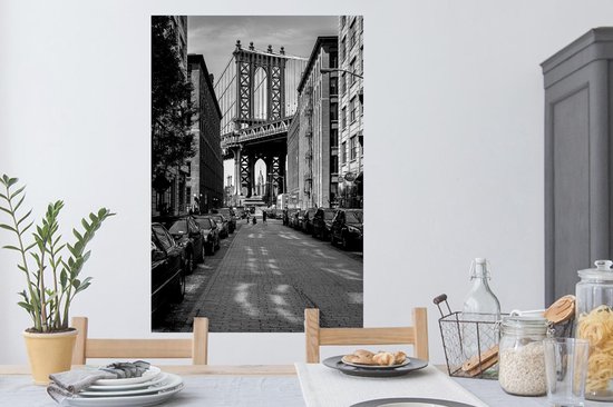 Stickers muraux - New York - Dumbo - Zwart - Wit - 80x120 cm - Feuille adhésive