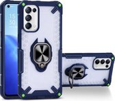 Matte TPU + PC magnetische schokbestendige hoes met ringhouder voor OPPO Reno5 (saffierblauw)