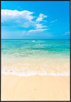 Poster wit tropisch strand - 20x30 cm