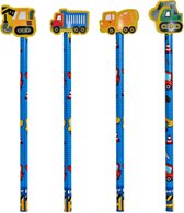 Potlood met Gum DKD Home Decor Kraan Hout (4 pcs)