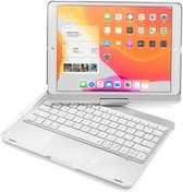 CaseBoutique Bluetooth Keyboard Case met Muis Trackpad en 360 graden scharnier - Compatible met iPad Air 10.5 2019 (3e generatie) - QWERTY indeling - Zilver