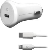 USB-Oplader voor Auto’s KSIX MFI 18W Wit