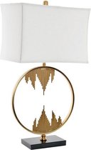 Bureaulamp DKD Home Decor Linnen Metaal (40 x 23 x 74 cm)