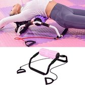 3 in 1 indoor multifunctionele yogaschuimroller + push-up houder + trekkoord fitnessapparatuur set (roze)
