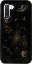 - ADEL Siliconen Back Cover Softcase Hoesje Geschikt voor Samsung Galaxy Note 10 Plus - Ruimte Heelal Bling Glitter