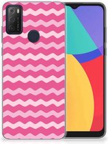 Bumper Hoesje Alcatel 1S (2021) Smartphone hoesje Waves Pink