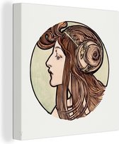 Peintures sur Toile - Femme - Art Nouveau - Pastel - 50x50 cm - Décoration murale