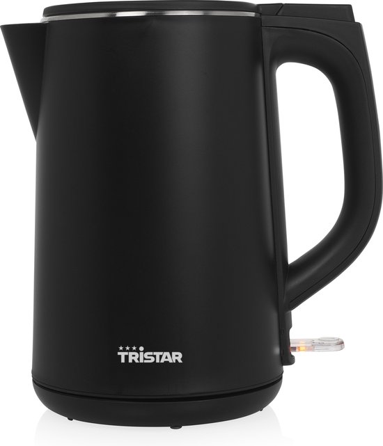 Tristar Waterkoker WK-3404 – 1.5 liter waterkoker met dubbelwandige behuizing – Cool Touch – met oververhitting- en droogkookbeveiliging – Zwart