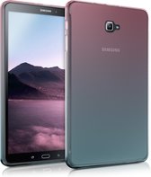 kwmobile hoes voor Samsung Galaxy Tab A 10.1 T580N/T585N (2016) - siliconen beschermhoes voor tablet - Tweekleurig design - roze / blauw / transparant