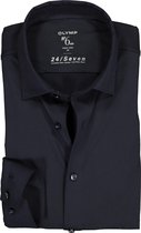 OLYMP No. Six 24/Seven super slim fit overhemd - marine blauw tricot - Strijkvriendelijk - Boordmaat: 42