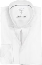 OLYMP Level 5 24/Seven body fit overhemd - wit tricot - Strijkvriendelijk - Boordmaat: 43