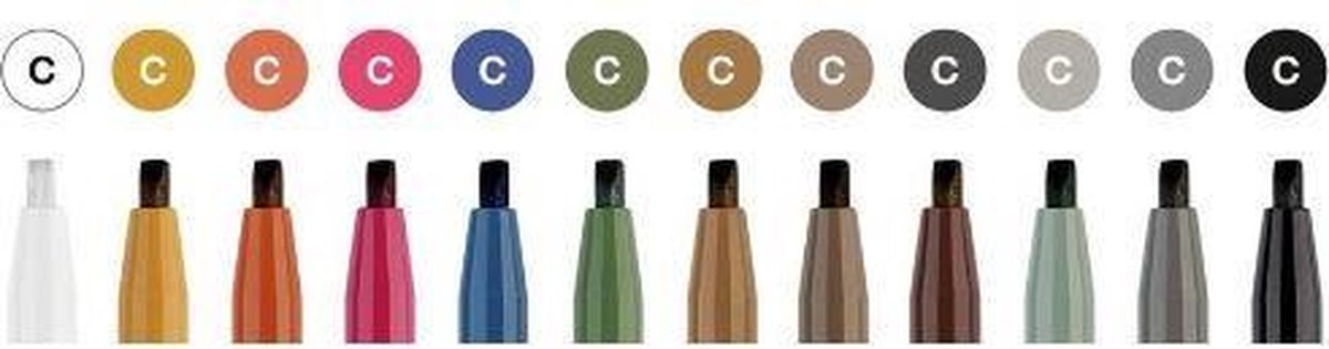 Faber-Castell kalligrafie set - Pitt Artist Pen - Studiobox 12 stuks - FC-167512 — afbeelding 2