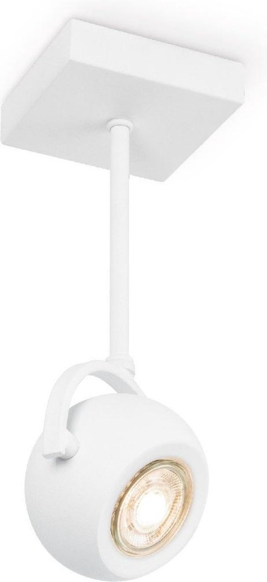 Home Sweet Home - Moderne LED Opbouwspot Nop - Wit - 9.5/9.5/24cm - 1 licht plafondspot - Dimbaar - inclusief LED lichtbron - GU10 fitting - 5W 390lm 3000K - warm wit licht - gemaakt van metaal