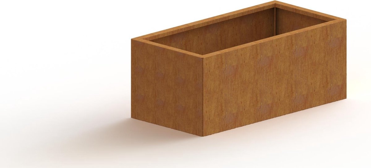 Cortenstaal plantenbak - Rechthoek - 100x50x80cm - Roestkleur - Met bodem - MySteel