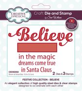 Creative Expressions Stans en stempelset - 'Believe' - 2 x stans en 3 x clear stamp