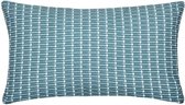 Fluwelen kussen met Dolce print - 30 x 50 cm - Eendblauw