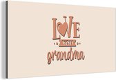 Décoration murale Métal - Peinture Aluminium Industriel - Grand-mère - Citations - Je t'aime grand-mère - Proverbes - 40x20 cm - Dibond - Photo sur aluminium - Décoration murale industrielle - Pour le salon/chambre