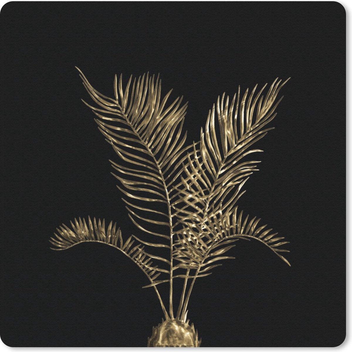 Muismat 30x30 cm - Mousepad Goud - Planten - Blad - Muismatten