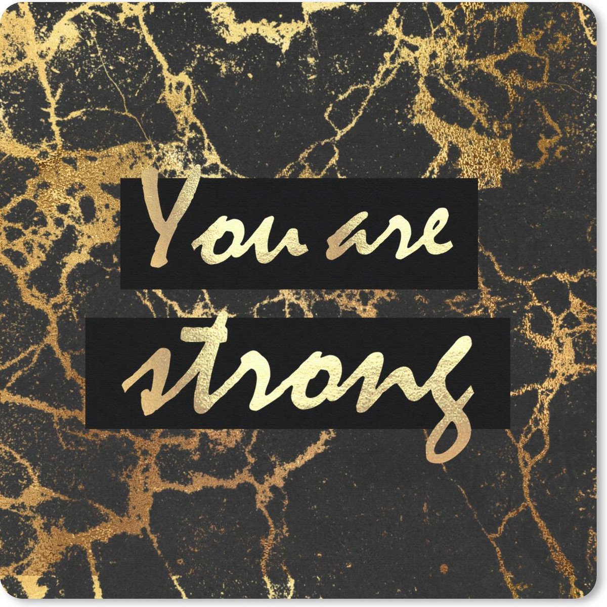 Muismat 30x30 cm - Mousepad Quote - Motivatie - Goud - Marmer print - Muismatten