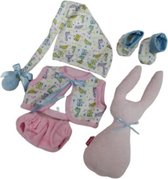 babypopkleding Andrea meisjes textiel blauw/roze