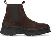 Sacha - Heren - Donkerbruine suède chelsea boots - Maat 44