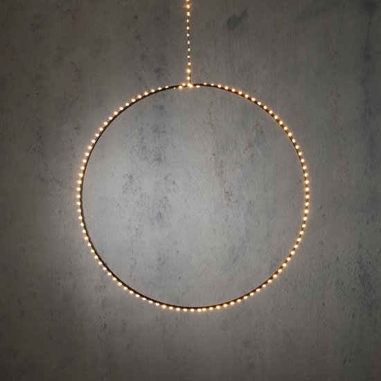 Luca Lighting Cirkel Hangend met Warm Witte LED Verlichting - H120 x Ø50 cm - Zwart