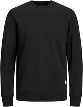 JACK & JONES sweatshirt katoen - O-hals - zwart - Maat: M