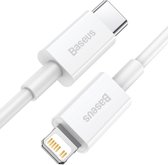 Baseus Superior Series USB-C vers Apple Lightning PD 20W Wit 0,25 mètre