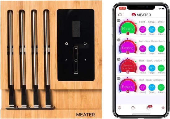 Meater Block 4 meters - vleesthermometer - keukenthermometer - bbqthermometer - draadloze thermometer - wireless