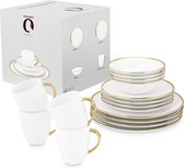 Bol.com vtwonen - Serviesset - Wit/Goud - Porselein - 16-Delig aanbieding Bol.com vtwonen - Serviesset - Wit/Goud - Porselein - 16-Delig aanbieding